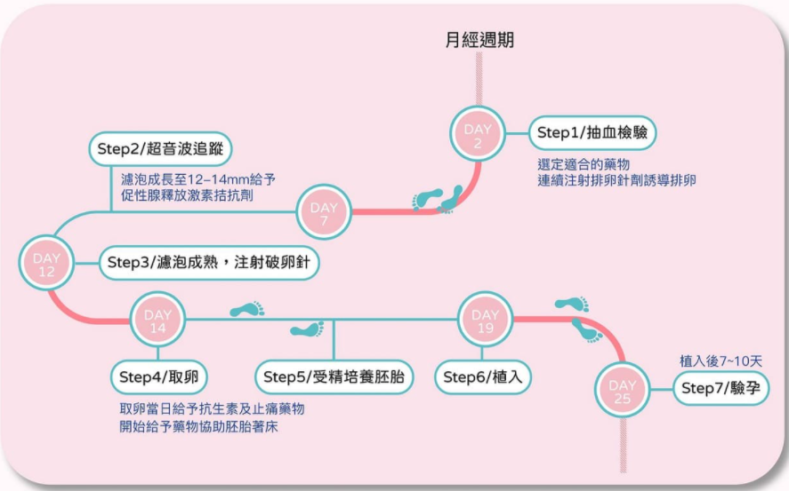 还不清楚试管婴儿疗程吗？一张图带你认识试管婴儿疗程重要步骤